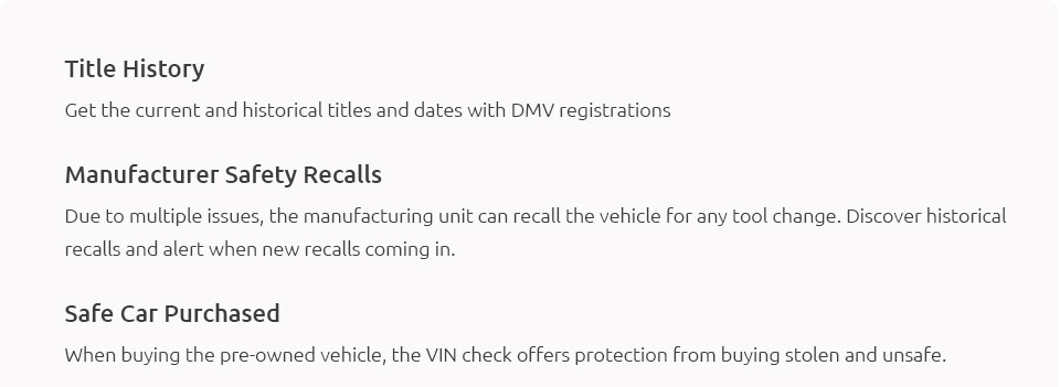 free car report vin number